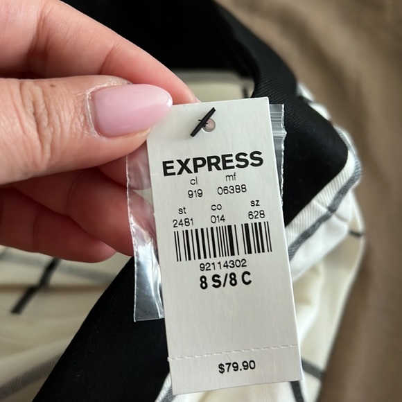 Express barely Boot editor pant ✨ white pattern dress pant - brand new - Picture 3 of 5